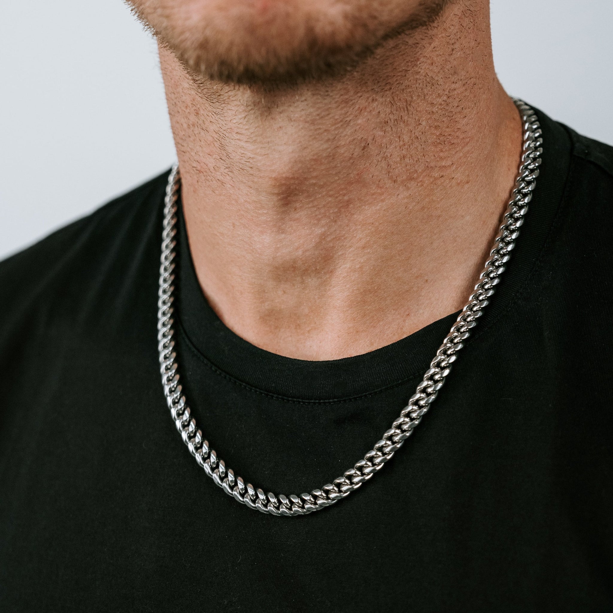 Alonzo | 8mm Silver Cuban Link Chain Necklace - SAAR CO