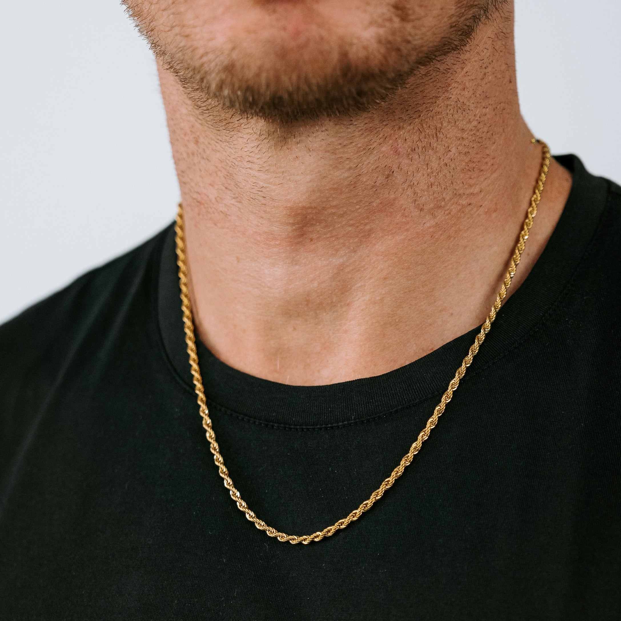18 K Gold Plated Diamond cut rope chain